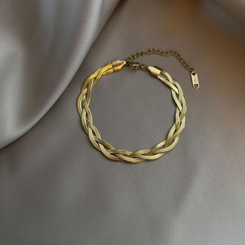 Three-Strand Blade Chain Bracelet