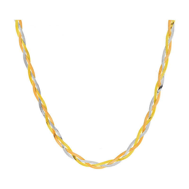 Three-Strand Blade Chain Necklace