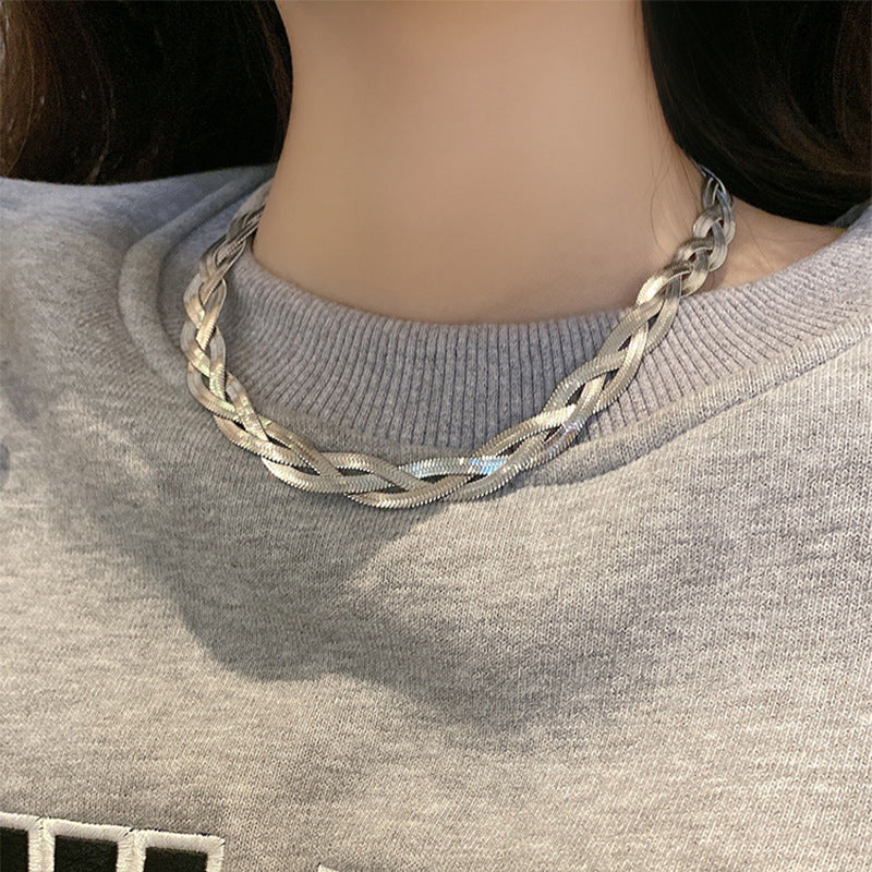 Three-Strand Blade Chain Necklace