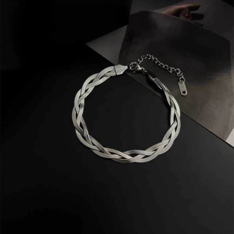 Three-Strand Blade Chain Bracelet